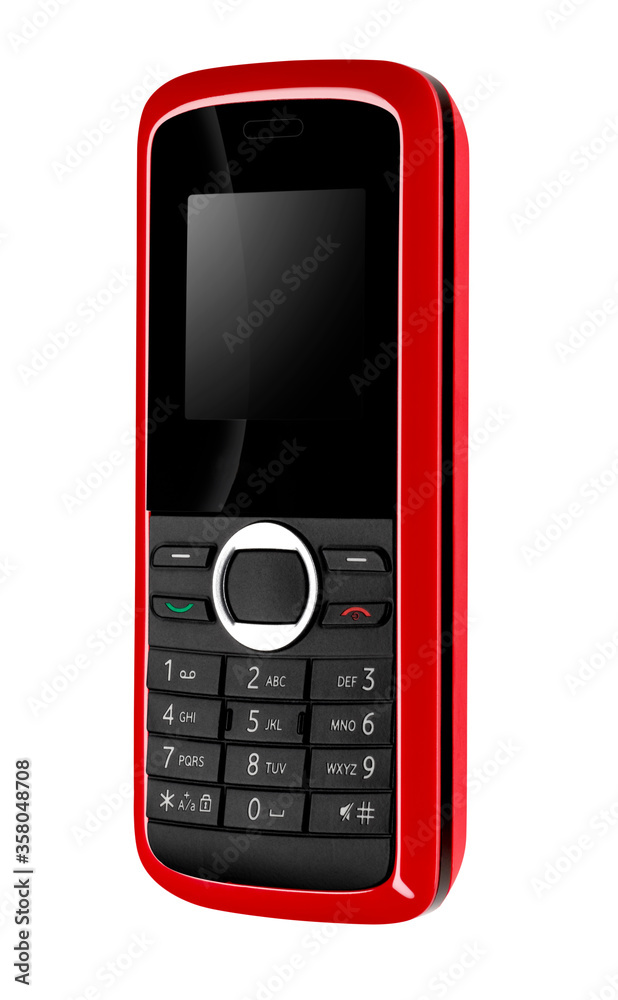 Teléfono celular antiguo , rojo. Old cell phone, red. Teléfono celular antiguo , rojo. Old cell phone, red.