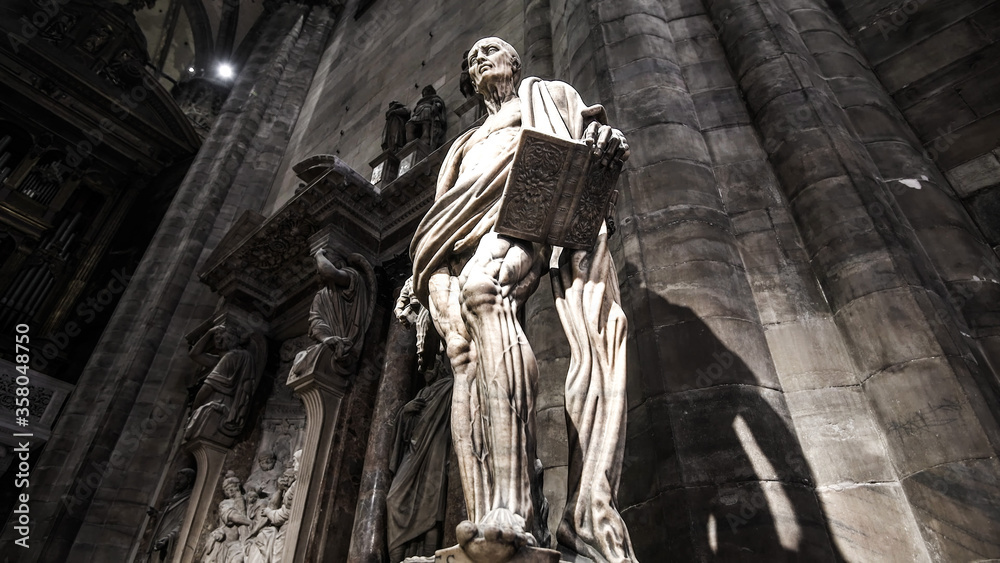 Statue of Saint Bartholomew Flayed. Milan Cathedral, Duomo di Milano
