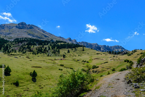 Landscape with mountains and blue sky photo