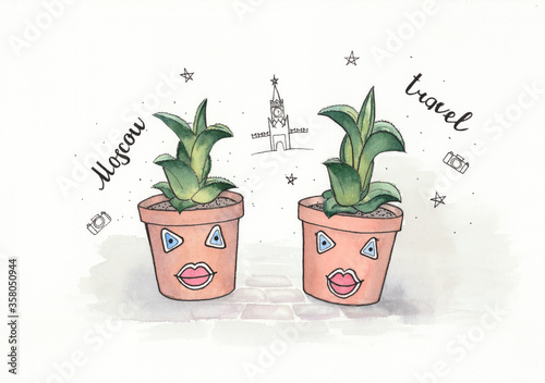 Cactuses friends travel Moscow