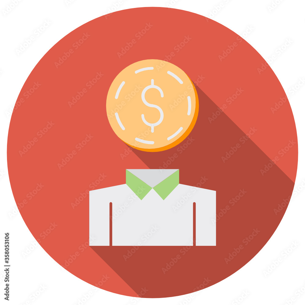 Human Resources. Skilled Worker Wage Expense Concept. Vector Flat Icon Human Resources. Skilled Worker Wage Expense Concept. Vector Flat Icon