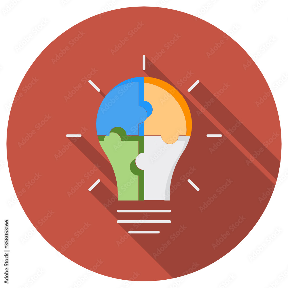 Creative thinking Innovation Vector Flat Icon Design 