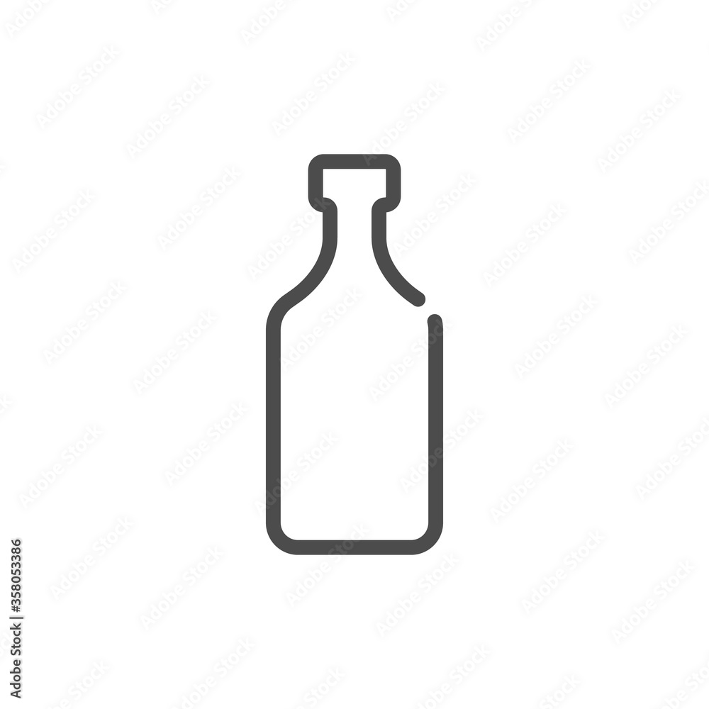 Rum bottle in flat style on white background. Simple template design. Beverage icon design. Isolated illustration outline object. One line symbol of an alcoholic drink. Single shape drink product Rum bottle in flat style on white background. Simple template design. Beverage icon design. Isolated illustration outline object. One line symbol of an alcoholic drink. Single shape drink product