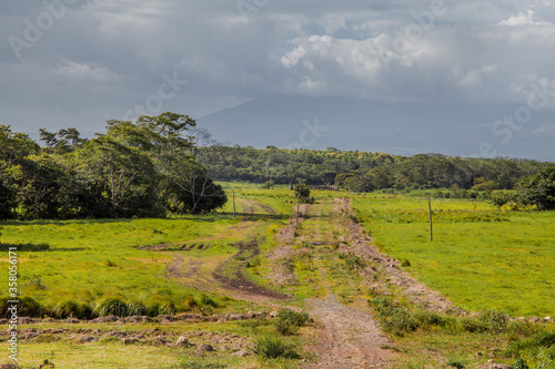 Beautiful nature. Costa Rica road to the mountains.