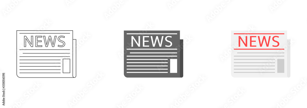 Newspaper vector icons Newspaper vector icons