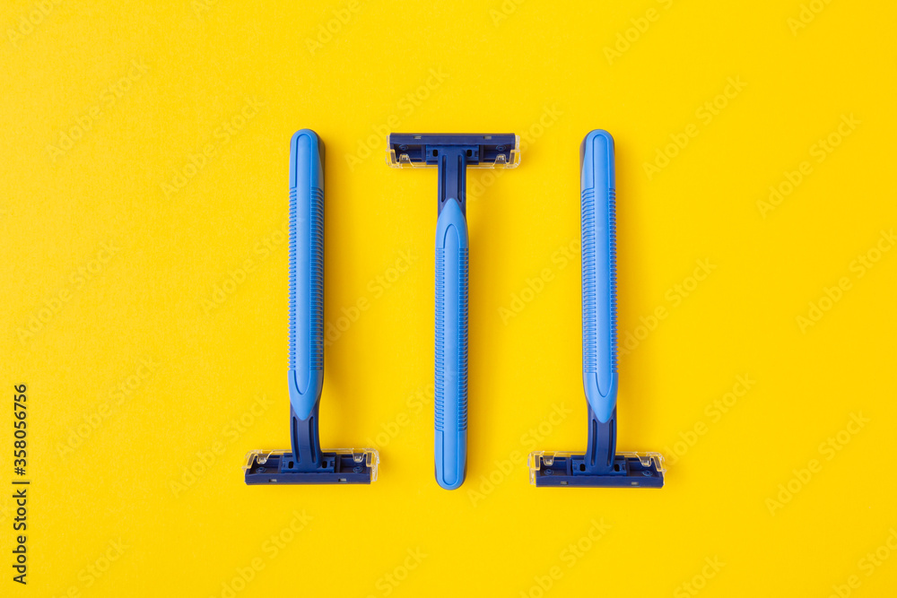 3 disposable razor blades Stock Photo Adobe Stock