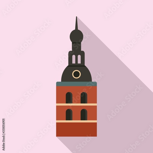 Riga cathedral icon. Flat illustration of Riga cathedral vector icon for web design