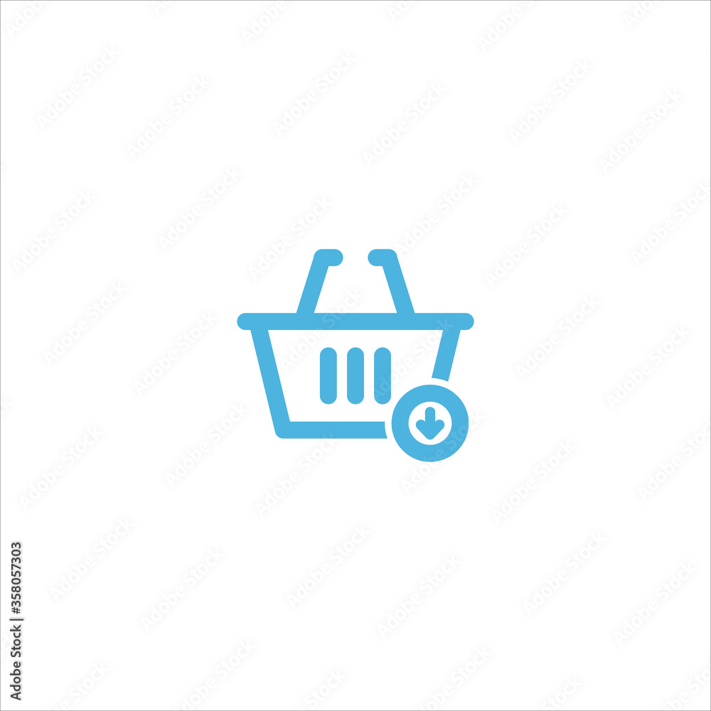 Fototapeta premium shopping cart icon flat vector logo design trendy