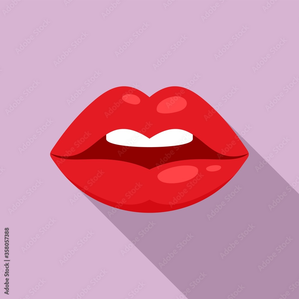 Fototapeta Lip kiss icon. Flat illustration of lip kiss vector icon for web design