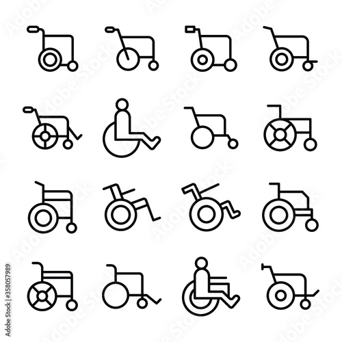 
Disable, Disabled, Handicap, Wheelchair Line Vector Icons Set
