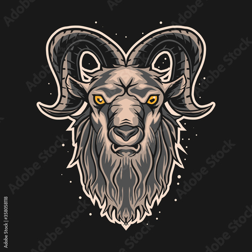 ram goat vector illustration design on dark background