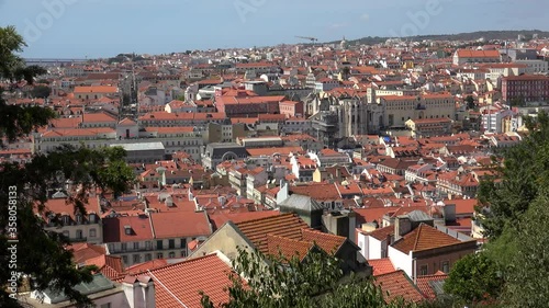 Wallpaper Mural Lisbon cityscape with the Convent of Our Lady of Mount Carmel (Convento do Carmo)from the St. George Castle viewpoint (Miradouro do Castelo de Sao Jorge ). Portugal Torontodigital.ca