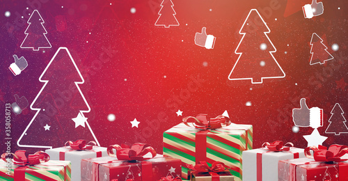 christmas presents with sno...
