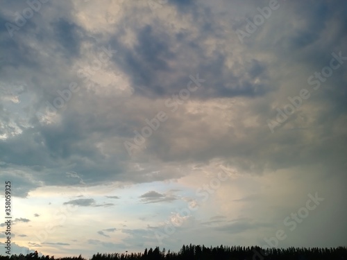 rain cloud and sky in evening