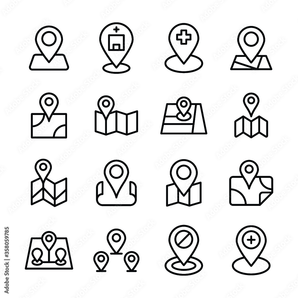 Location, Locator, Map Pin, Pin On Map Line Vector Icons Set
Location, Locator, Map Pin, Pin On Map Line Vector Icons Set