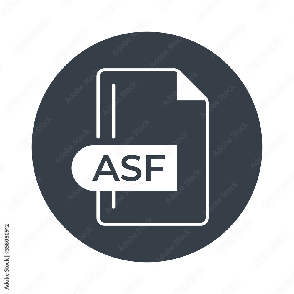 ASF icon. Advanced Systems Format filled icon. ASF icon. Advanced Systems Format filled icon.
