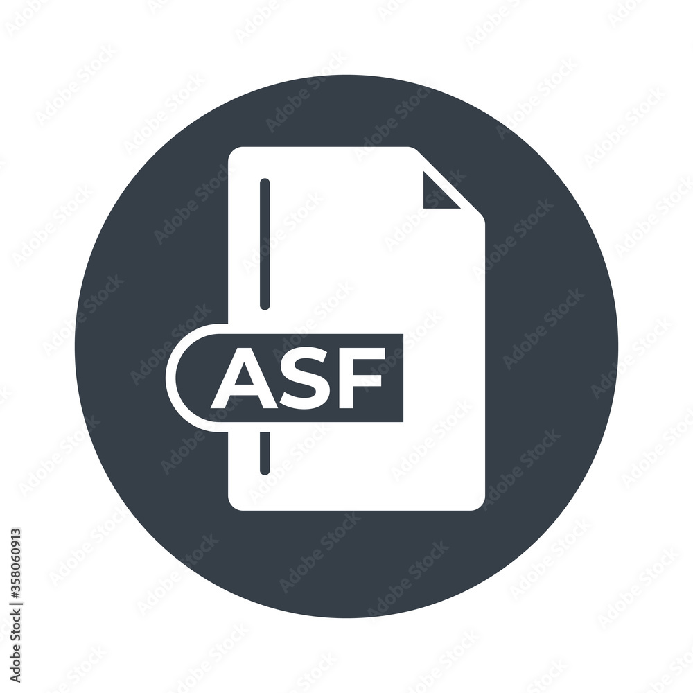 ASF icon. Advanced Systems Format filled icon. ASF icon. Advanced Systems Format filled icon.