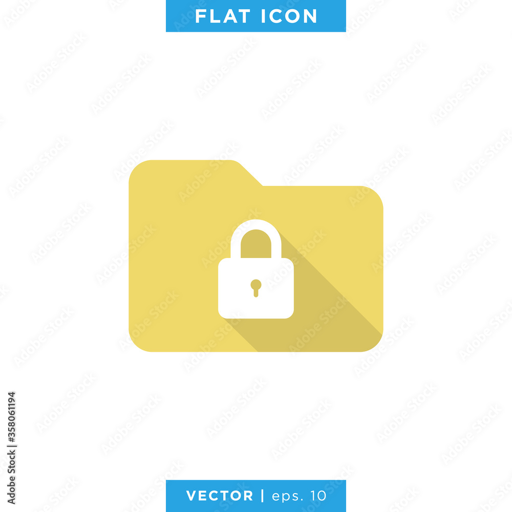 Folder and padlock icon logo design template. Folder and padlock icon logo design template.