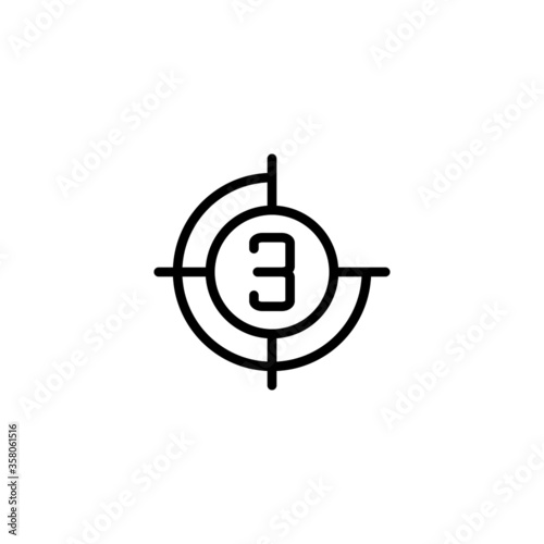 Film Countdown Vector Icon in black line style icon, style isolated on white background