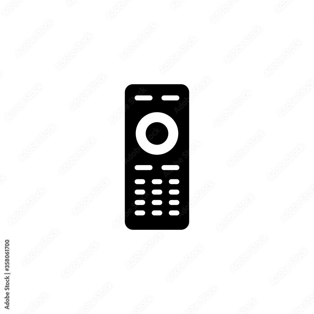 Remote Icon in black flat glyph, filled style isolated on white background Remote Icon in black flat glyph, filled style isolated on white background