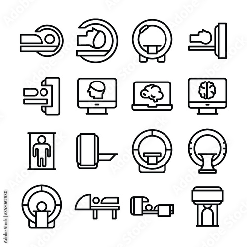 

Set of  Ct Scan Line Vector Icons 
