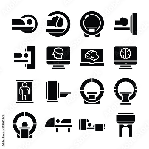 

MRI Glyphs Vector Icons Set 
