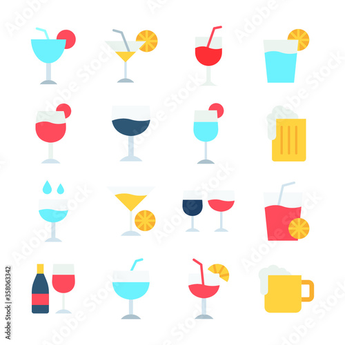 Drinks Vector Color Icons Sets 
