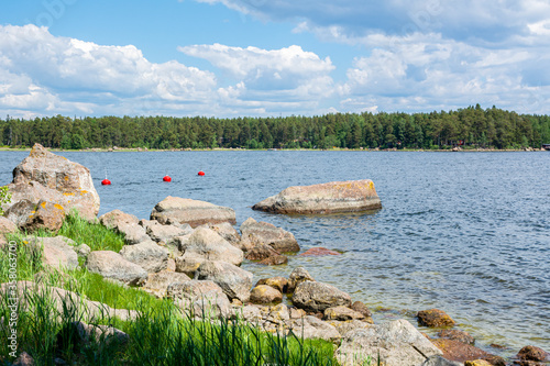 Coastal view of The Svartholm fortress and Gulf of Finland, Loviisa, Finland photo