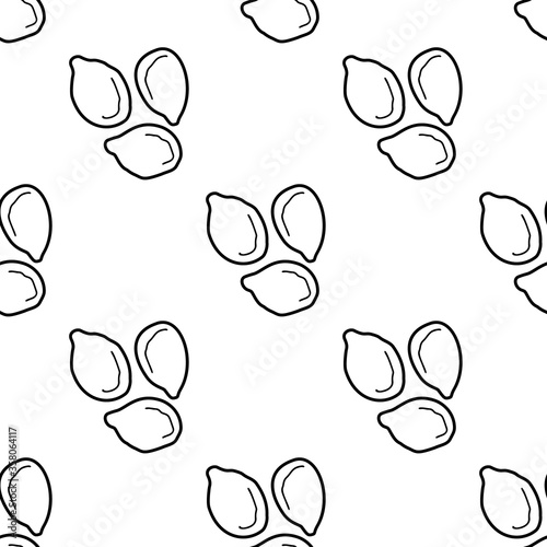 Nuts Pattern. Hand drawn food seamless background
