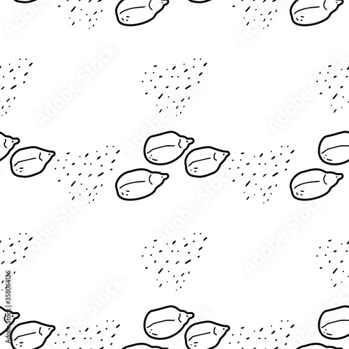 Nuts Pattern. Hand drawn food seamless background