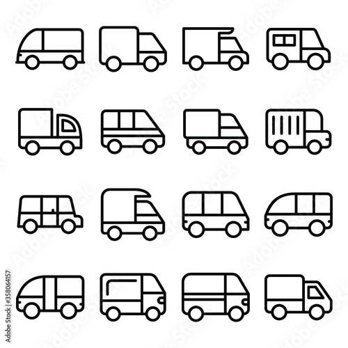 
Set of Transport Line Vector Icons 

