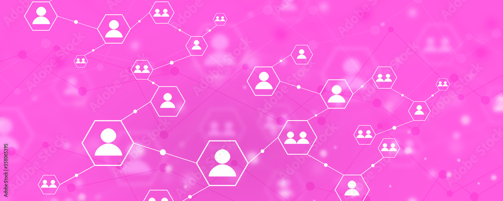 people web connections colorful banner