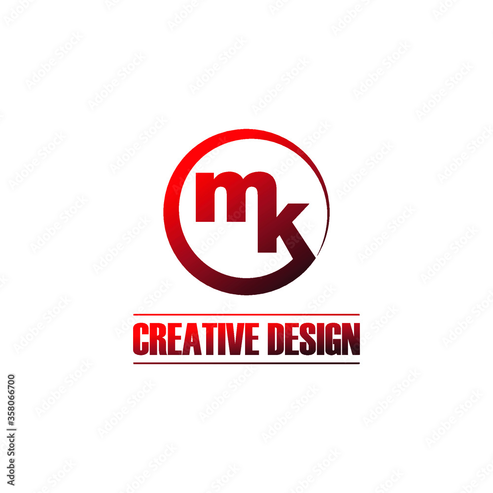 Letter MK circle logo design vector. vector illustration. Letter MK circle logo design vector. vector illustration.