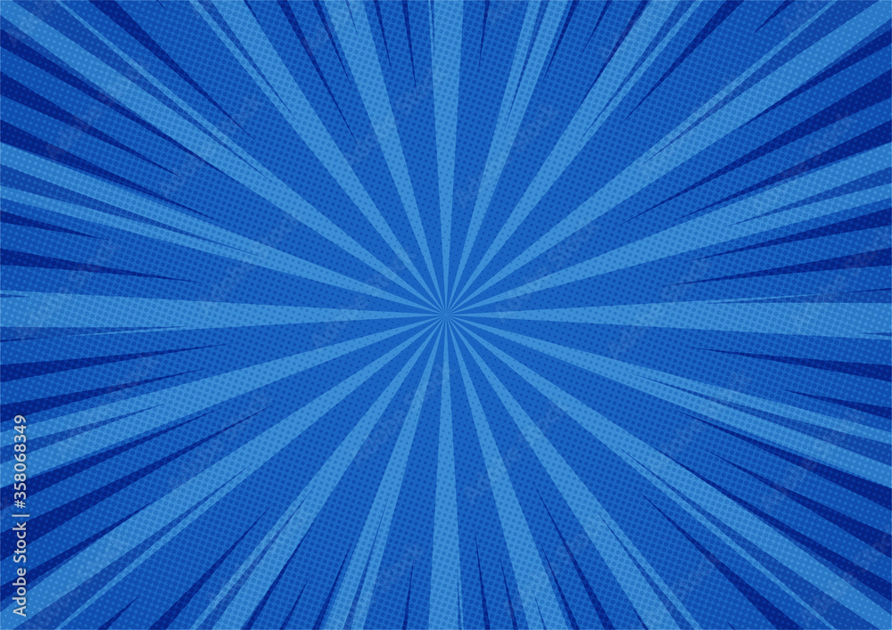 abstract comic blue background cartoon style. sunlight. vector illustration.