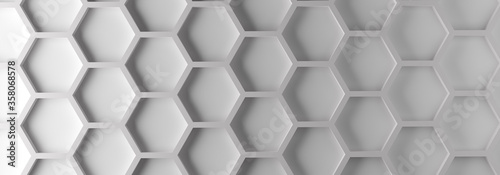 Abstract modern white honeycomb background