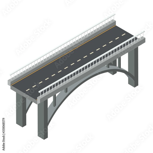 Aqueduct bridge icon. Isometric of aqueduct bridge vector icon for web design isolated on white background