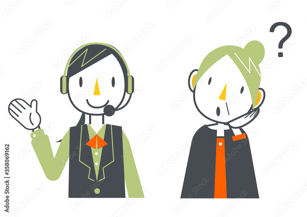 オペレーターとシニア女性のセット