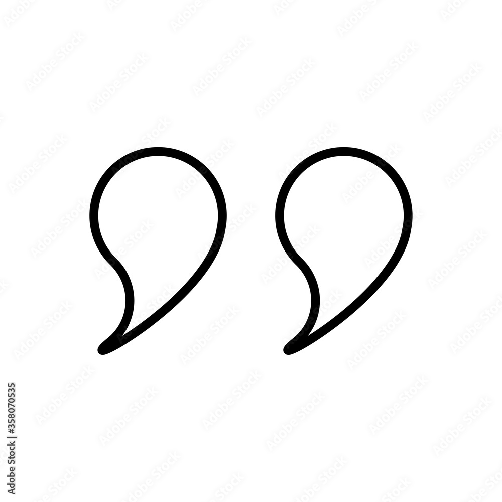 Quote mark line icon Quote mark line icon