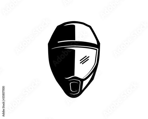 silhouette helmet full face vector