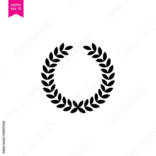 Laurel Wreath Icon Logo Design Template.