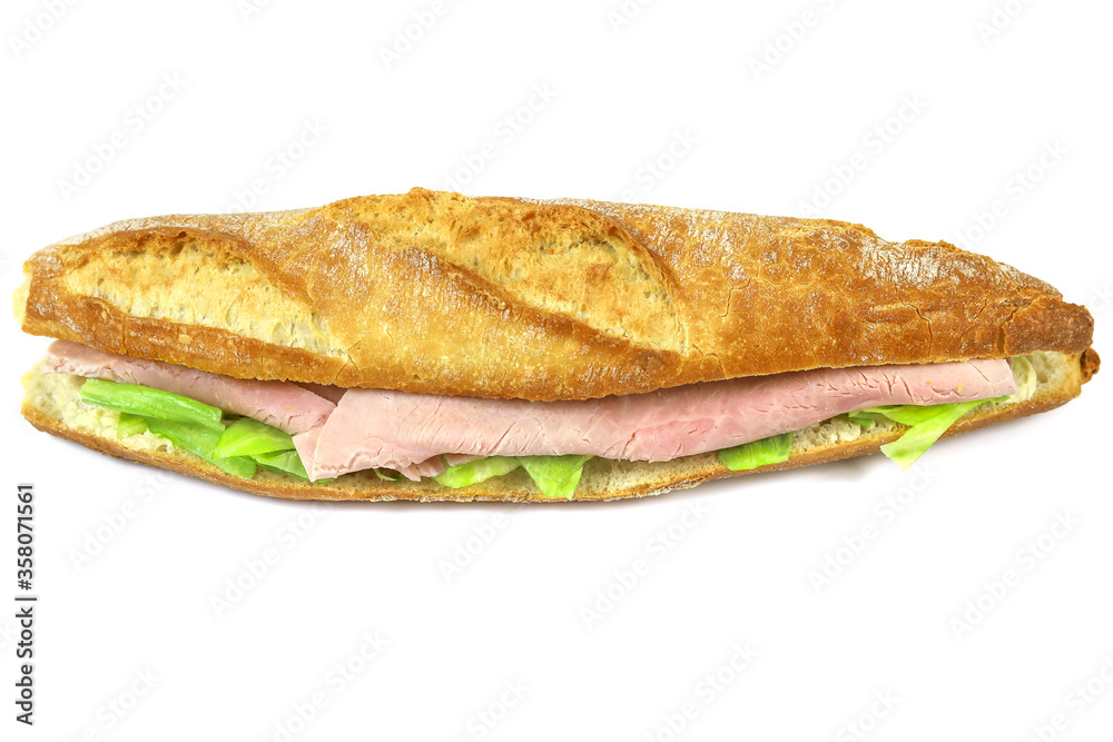 sandwich au jambon sur un fond blanc sandwich au jambon sur un fond blanc