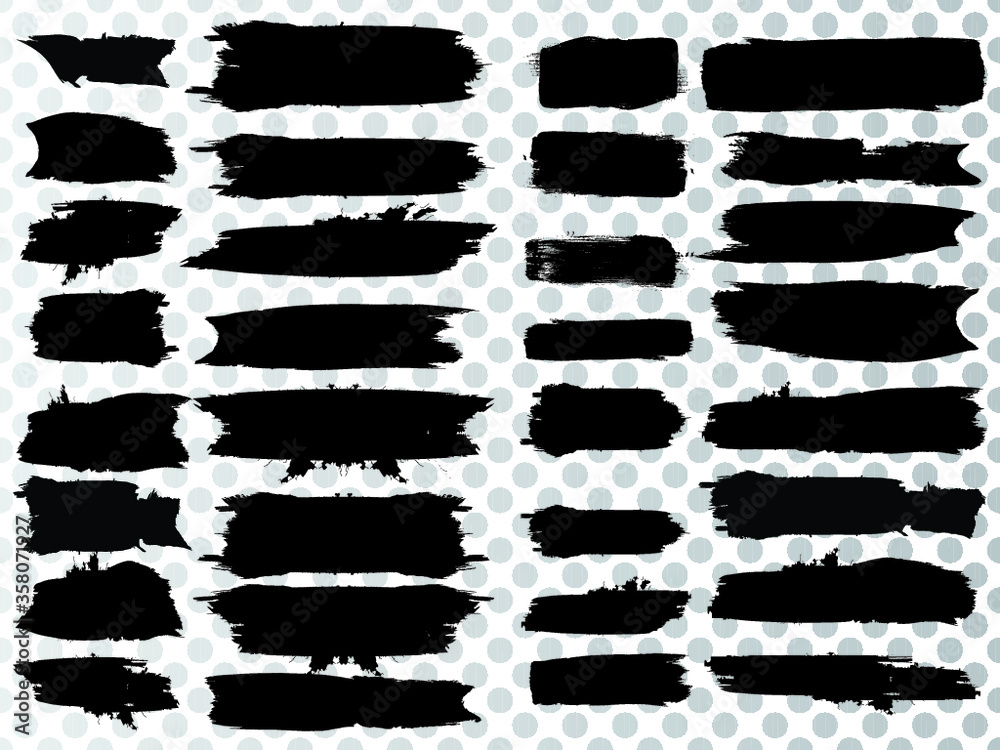 Set of abstract grunge shapes . Brush strokes collection .Vector
