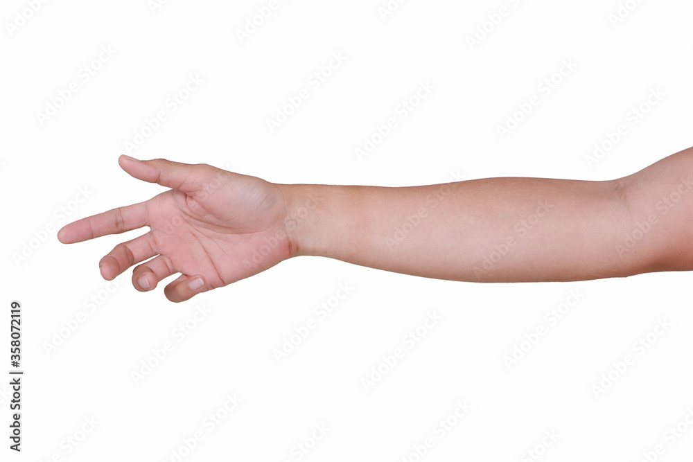 Male asian hand gestures isolated over the white background. Male asian hand gestures isolated over the white background.