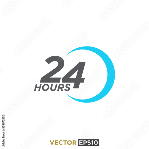 24 Hours Sign Icon Vector