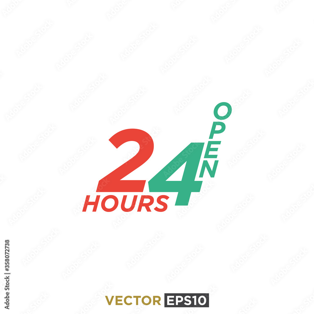 24 Hours Sign Icon Vector 24 Hours Sign Icon Vector