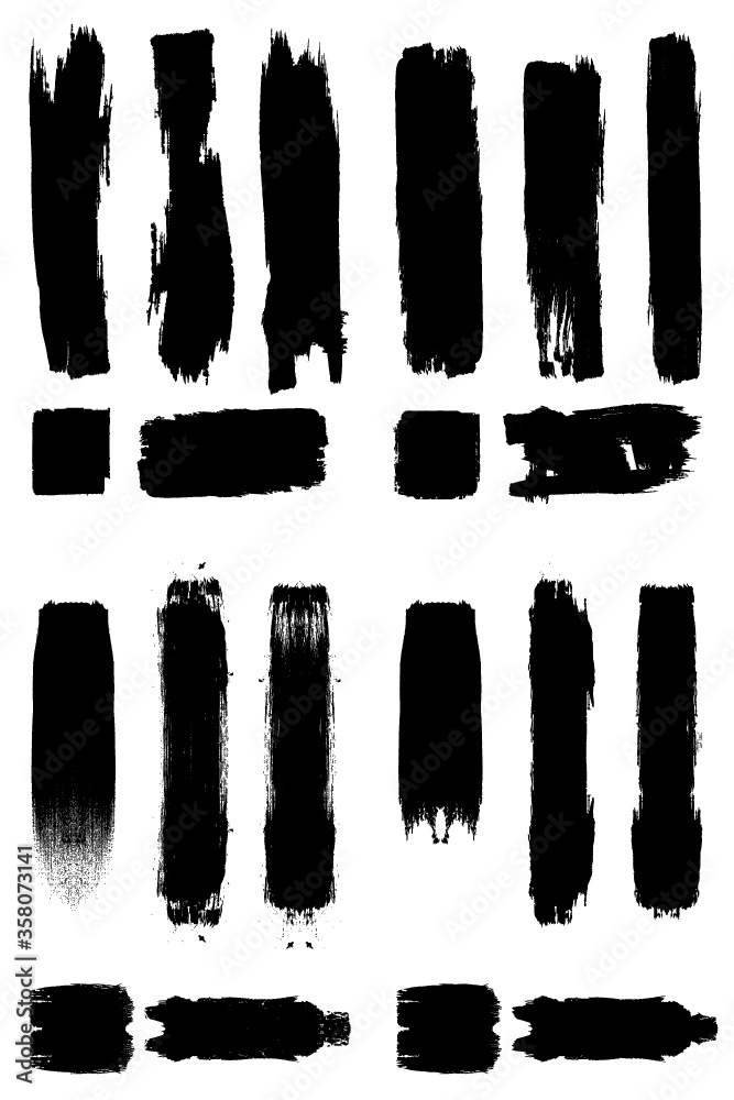 Set of abstract grunge shapes . Brush strokes collection .Vector
