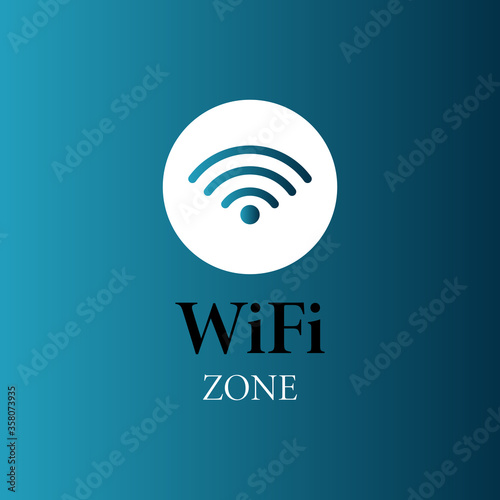 Wifi zone blue background. Gradient colorful wireless and wifi icon. Free Wifi zone background. Vector Illustration.