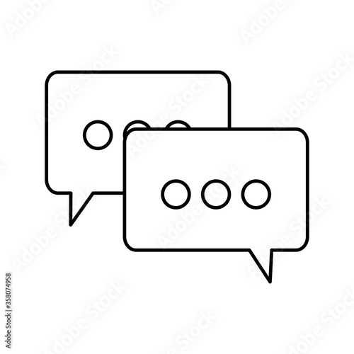 Communication bubbles silhouette style icon design, Message discussion conversation and chatting theme Vector illustration