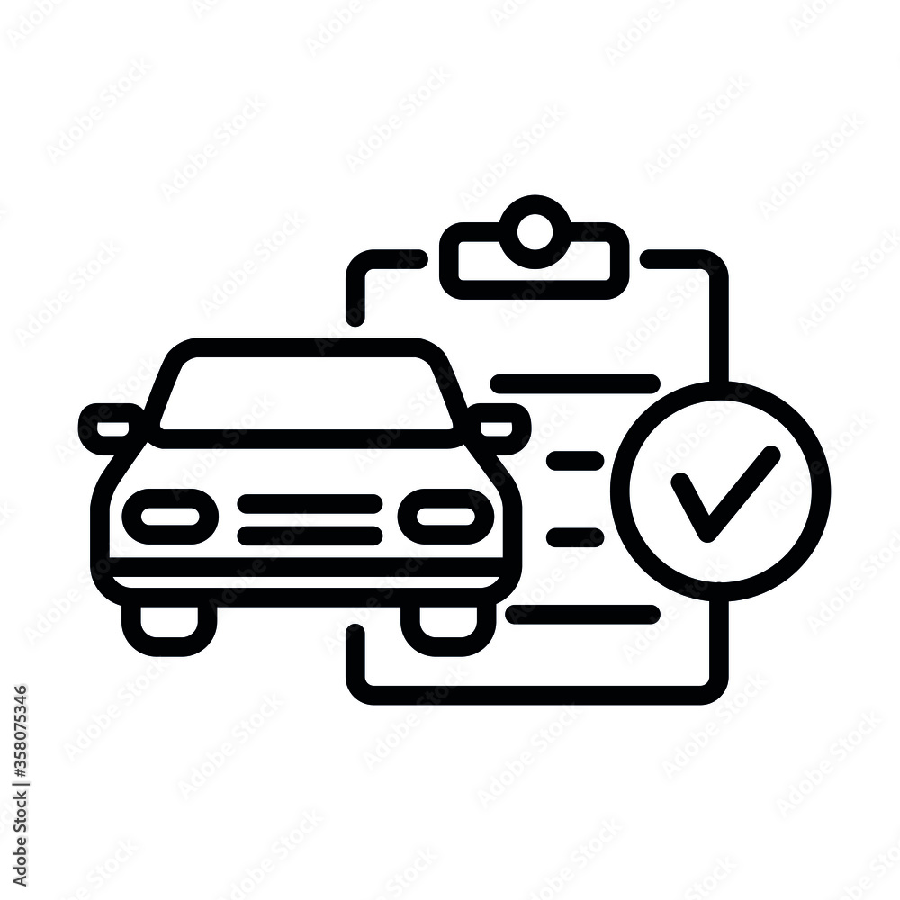 Car Service line flat vector icon for mobile application, button and website design. Illustration isolated on white background. EPS 10 design, logo, app, infographic.