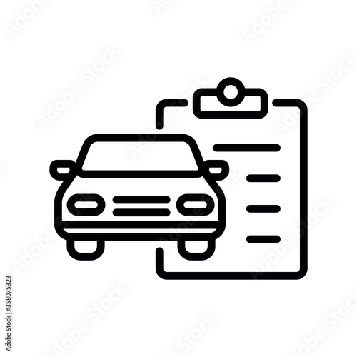 Car Insurance Service line flat vector icon for mobile application, button and website design. Illustration isolated on white background. EPS 10 design, logo, app, infographic.